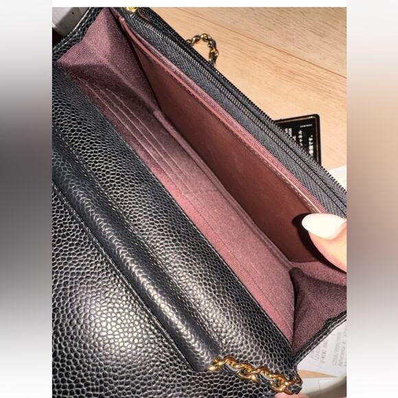 CHANEL CLASSIC BLACK CAVIAR LEATHER WOC WALLET ON THE CHAIN CROSSBODY BAG - Picture 8 of 14